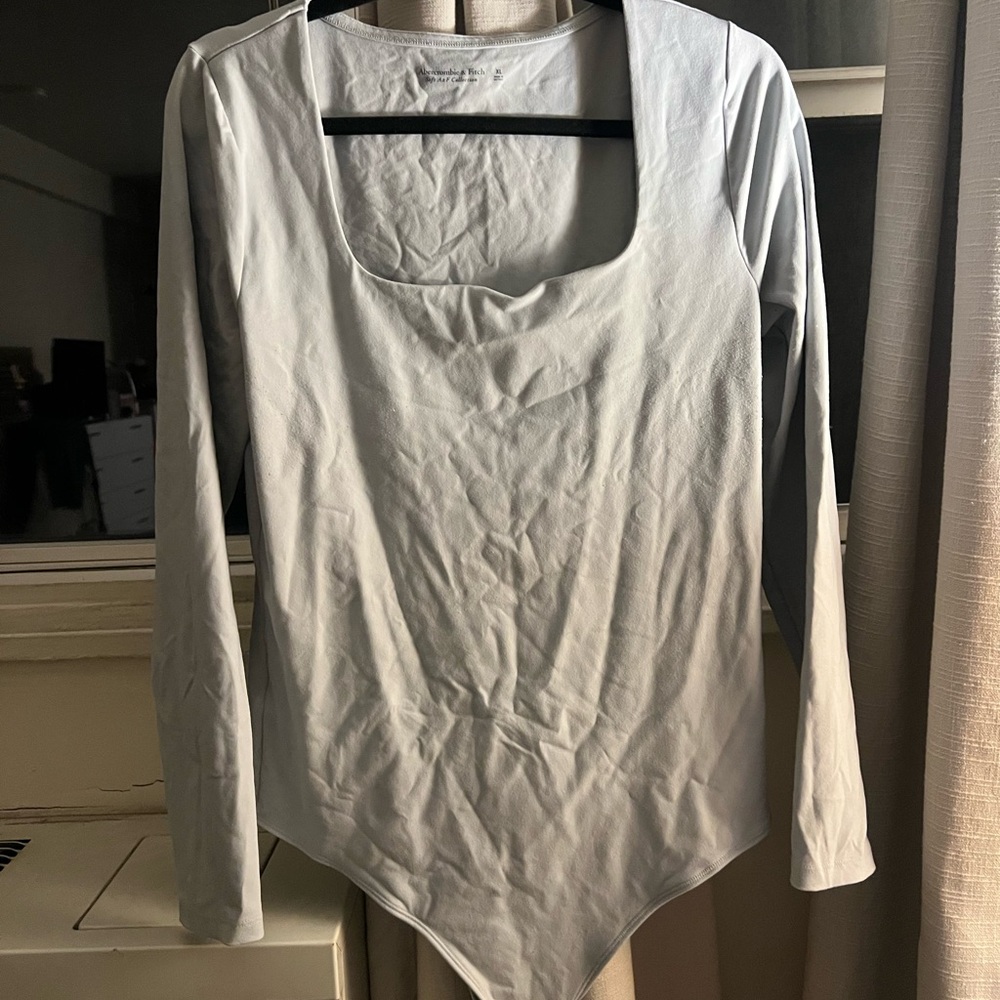 Abercrombie & Fitch Light blue Long Sleeve Bodysuit